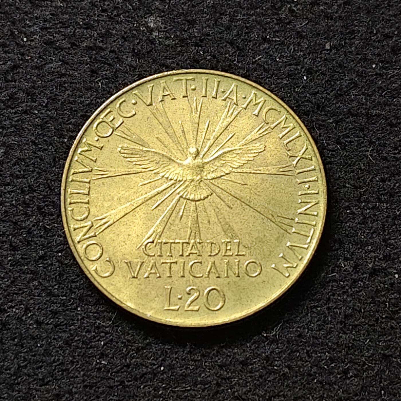 【全场包邮】纯粹捡漏拍488场（免费代拍第25场） 梵蒂冈1962年第二次梵蒂冈大公会议20里拉