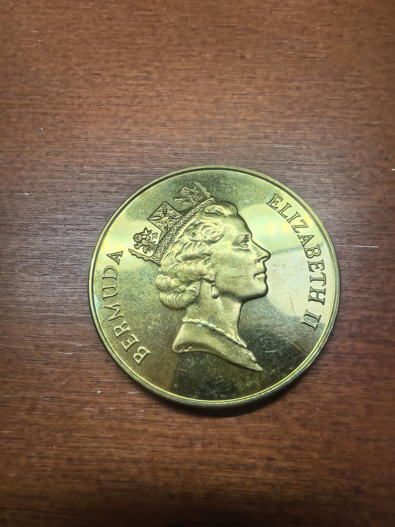 长老汇蛇年精选第八十七场拍卖 1986百慕大海龟1元镀金铜镍币