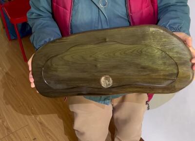 零元拍： 金丝楠 茶盘，尺寸约420/220/33MM，满果香，满金丝满水波，未上漆上蜡