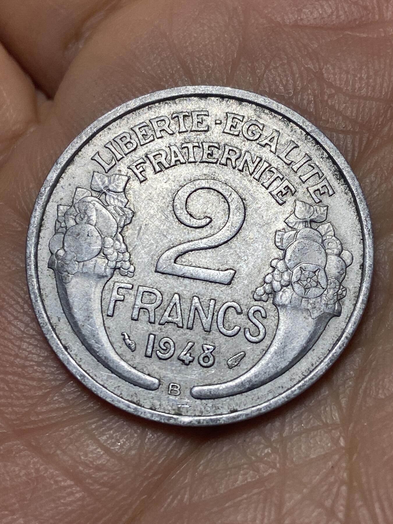 2025年第一百四十场(总第一百六十六场）外国好品散币场(免佣金) 法兰西第四共和国1948年2法郎(B标，博蒙莱罗热造)