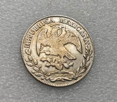 瓶子🏺第222期拍卖会 -  墨西哥1861/0年骑字鹰洋 少见中期骑字