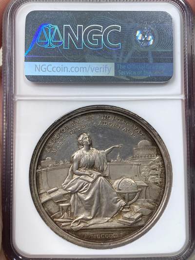 万国钱币拍卖第058期（万国新年大拍） NGC MS61 1911年梵蒂冈教皇国庇护十世第八届新梵蒂冈天文台纪念大银章 罗马造币厂铸 原味火烧云均匀虹彩包浆