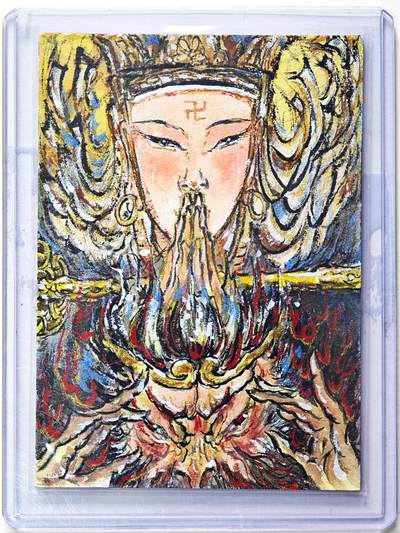 白泽拍卖卡牌手绘专场第30期（白金之夜 跨年大拍） - 2025 灵屏手绘卡 孙悟空-紧箍咒  灵屏亲签 钤印 卡夹封装