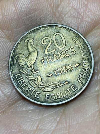 2025年第一百四十场(总第一百六十六场）外国好品散币场(免佣金) - 少见–法兰西第四共和国1950单年份20法郎(头像后双排字)