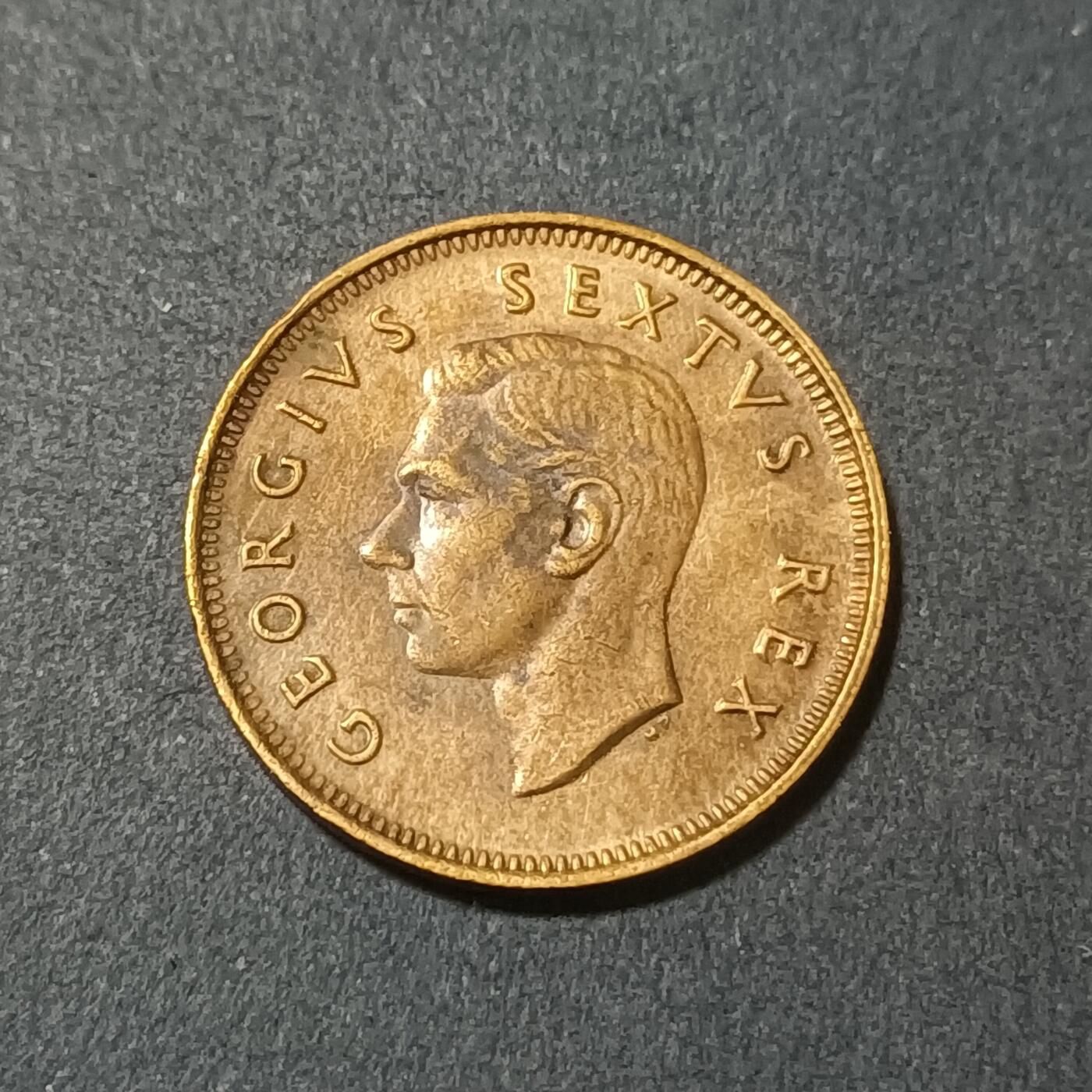 【游宝包邮场】蛇年第102期 英系国家硬币 南非-1/4便士 1952年