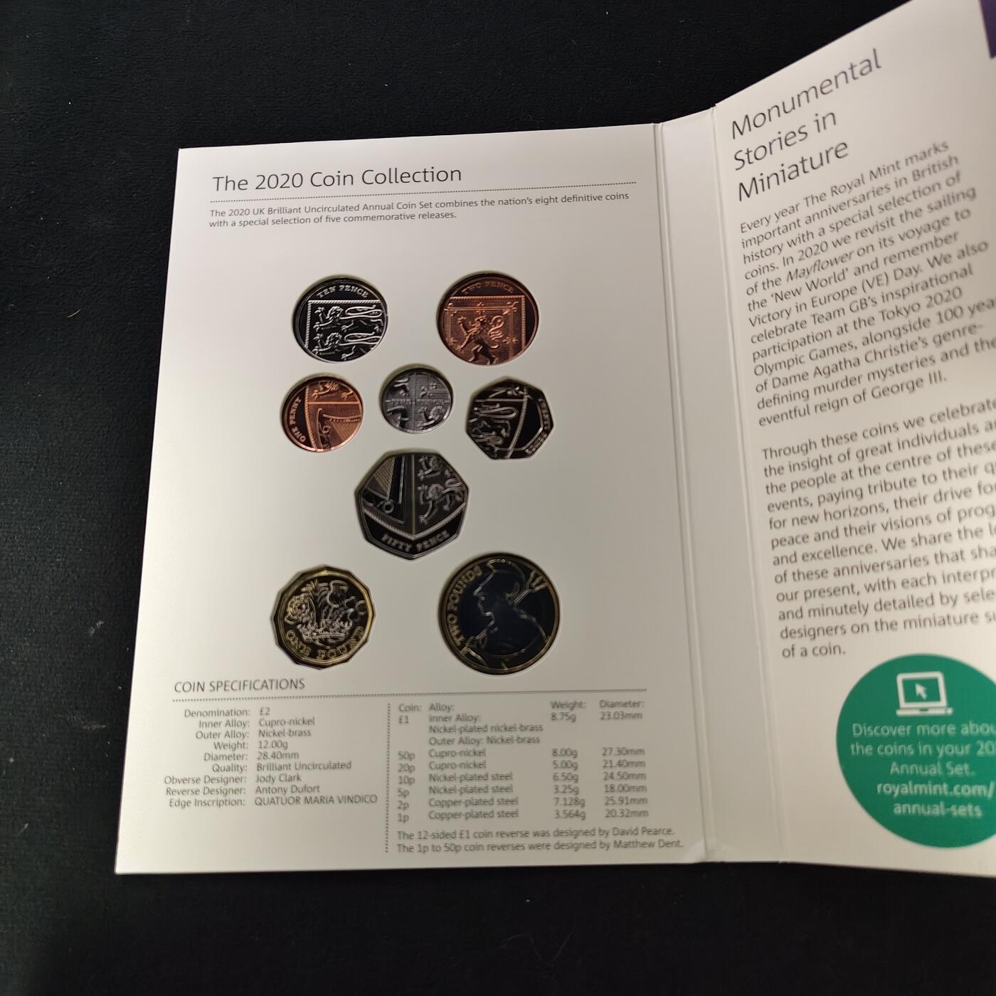 【全场包邮】纯粹捡漏拍489场（免费代拍第26场） 英国2020年官方封装套币-含盾徽版套币+5镑乔治三世逝世200周年+2镑欧洲胜利日75周年+2镑阿加莎·克里斯蒂女士第一部小说100周年+2镑五月花号400周年+50便士东京奥运会英国代表队5枚纪念币