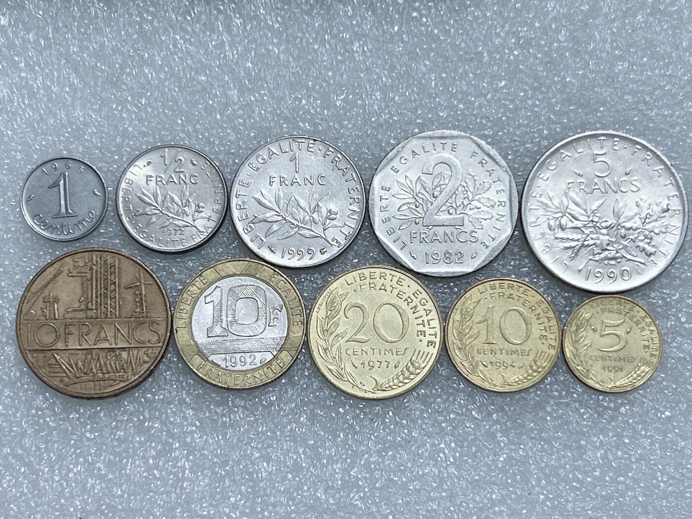 第一海外回流一元起拍收藏 散集专场  第282期 法国不同面值硬币 10枚