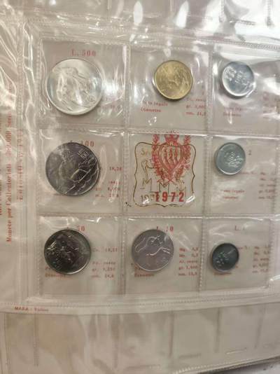 G&W世界散币，银币处理专场（第40场） - 圣马力诺1972年8枚套  1银