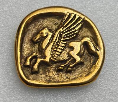 瓶子🏺第222期拍卖会 -   仿古希腊时期打制币大型铜章 名家作品 背面有签名