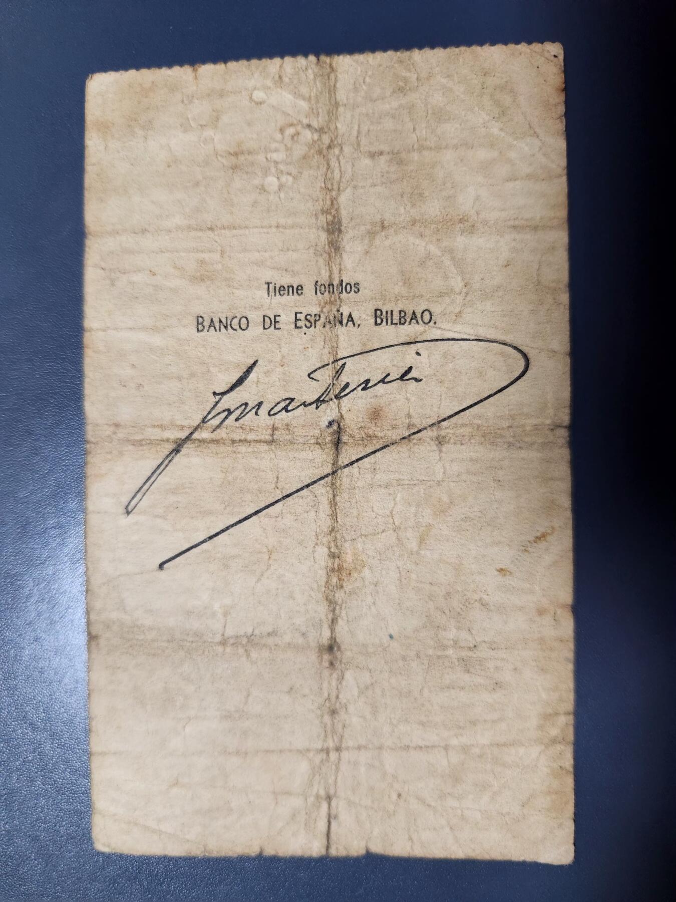 12月24号晚上8点 外国纸币自动截拍第76场 西班牙 1936年5比塞塔 极少