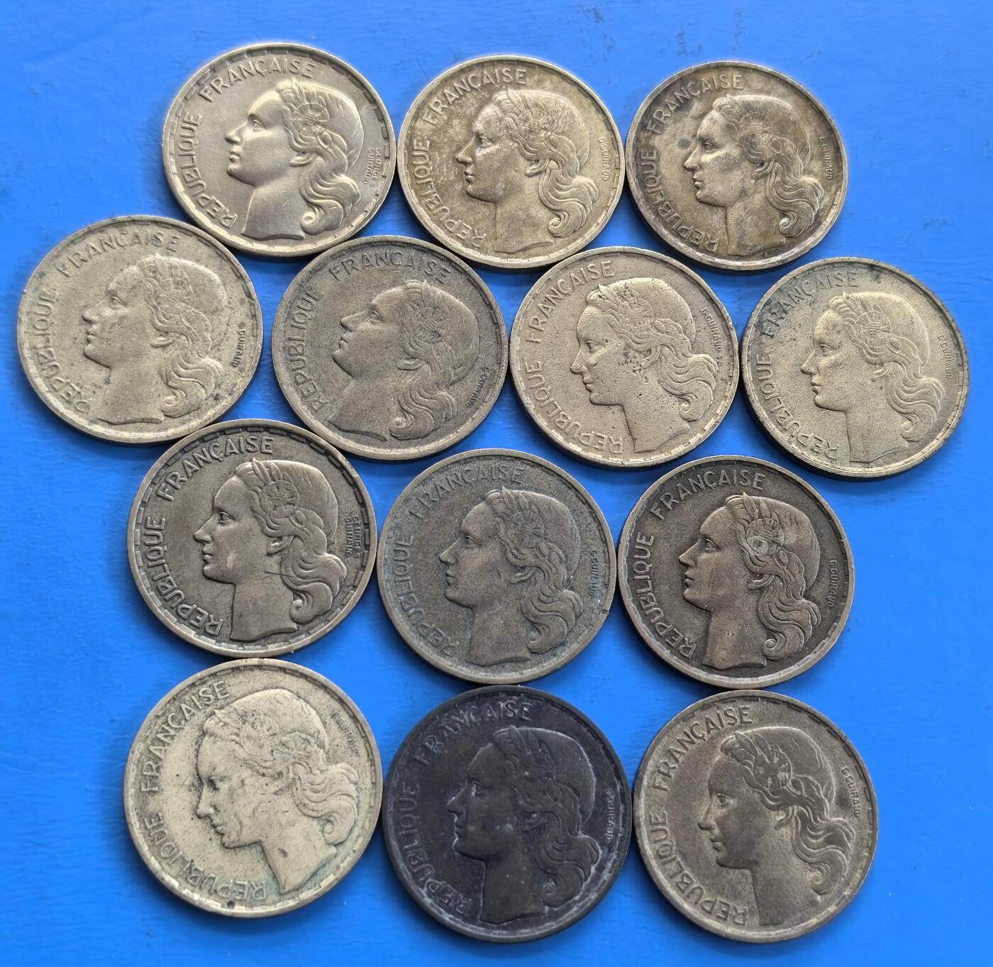 外国优质老铜币高银银币，周六九点倒数截拍，满百包邮，持续收拍 法国20法郎13枚