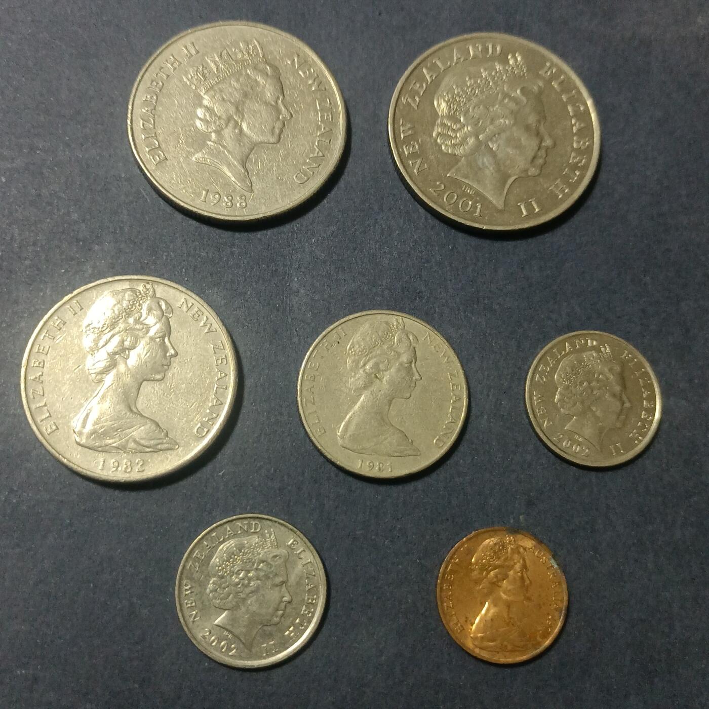 【游宝包邮场】蛇年第102期 英系国家硬币 新西兰 7枚