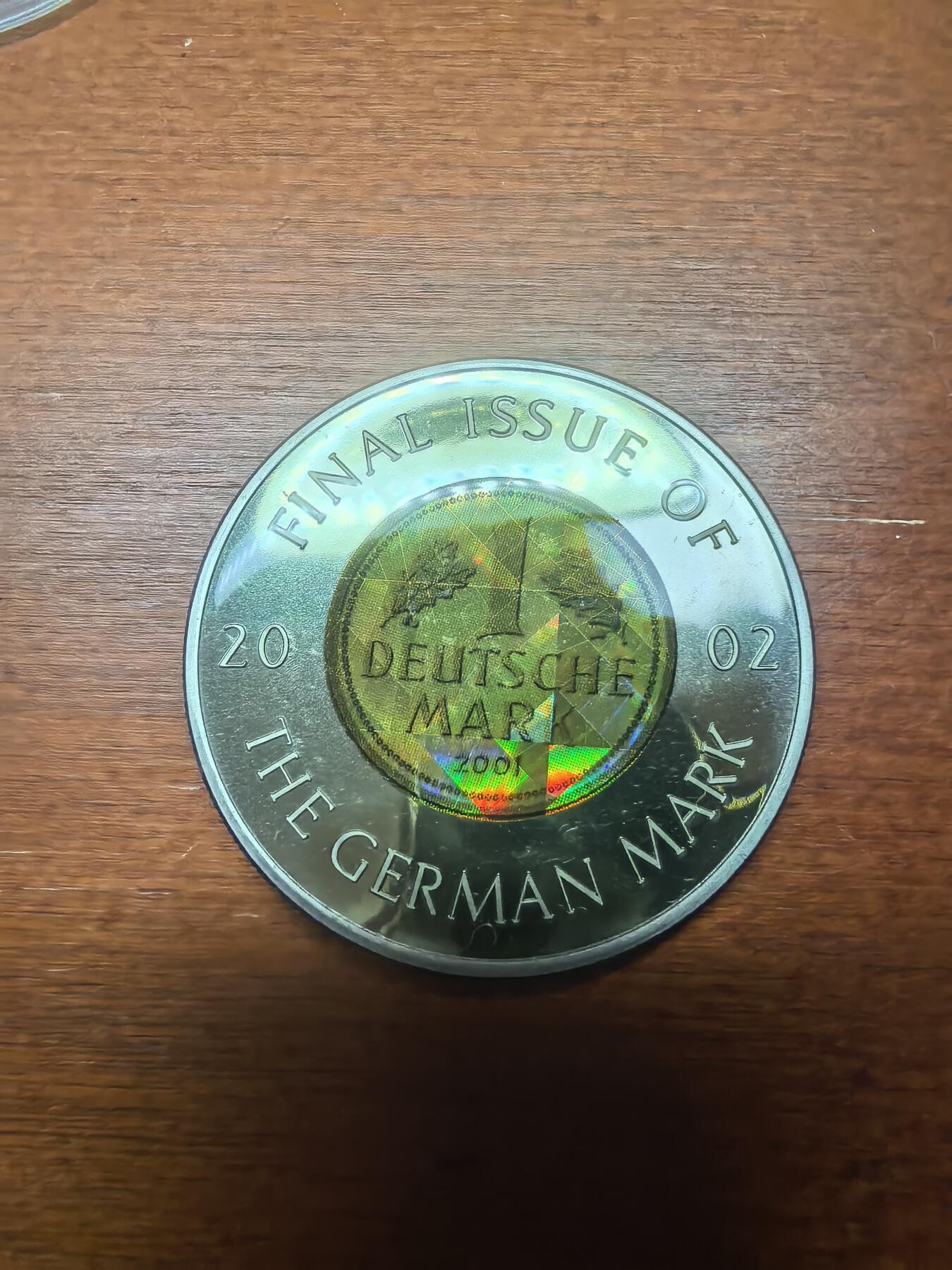 长老汇蛇年精选第八十七场拍卖 2002民主刚果5法郎世界末版货币之德国2001年1马克多彩铜镍币，24.3克，38.5MM