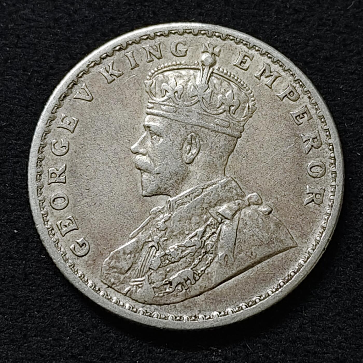 【全场包邮】纯粹捡漏拍489场（免费代拍第26场） 英属印度1919年乔治五世1卢比（30.5毫米11.66克）银币