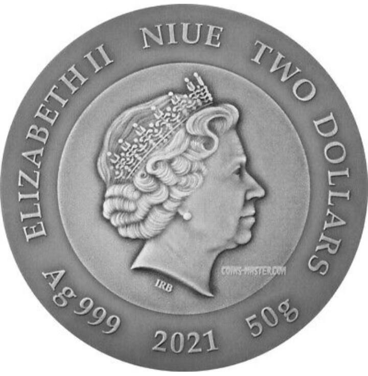 ❤️【币观天下】❤️ 第336期钱币拍卖- 2025.12.26周五晚上6点半场-长期征集拍品 纽埃2021，“(0,1 二进制)加密数字货币采矿” , 50克加大(直径达50mm)、高浮雕、仿古、镀金银币. 盒证全. 新颖创新银币.国外原售价310+美元