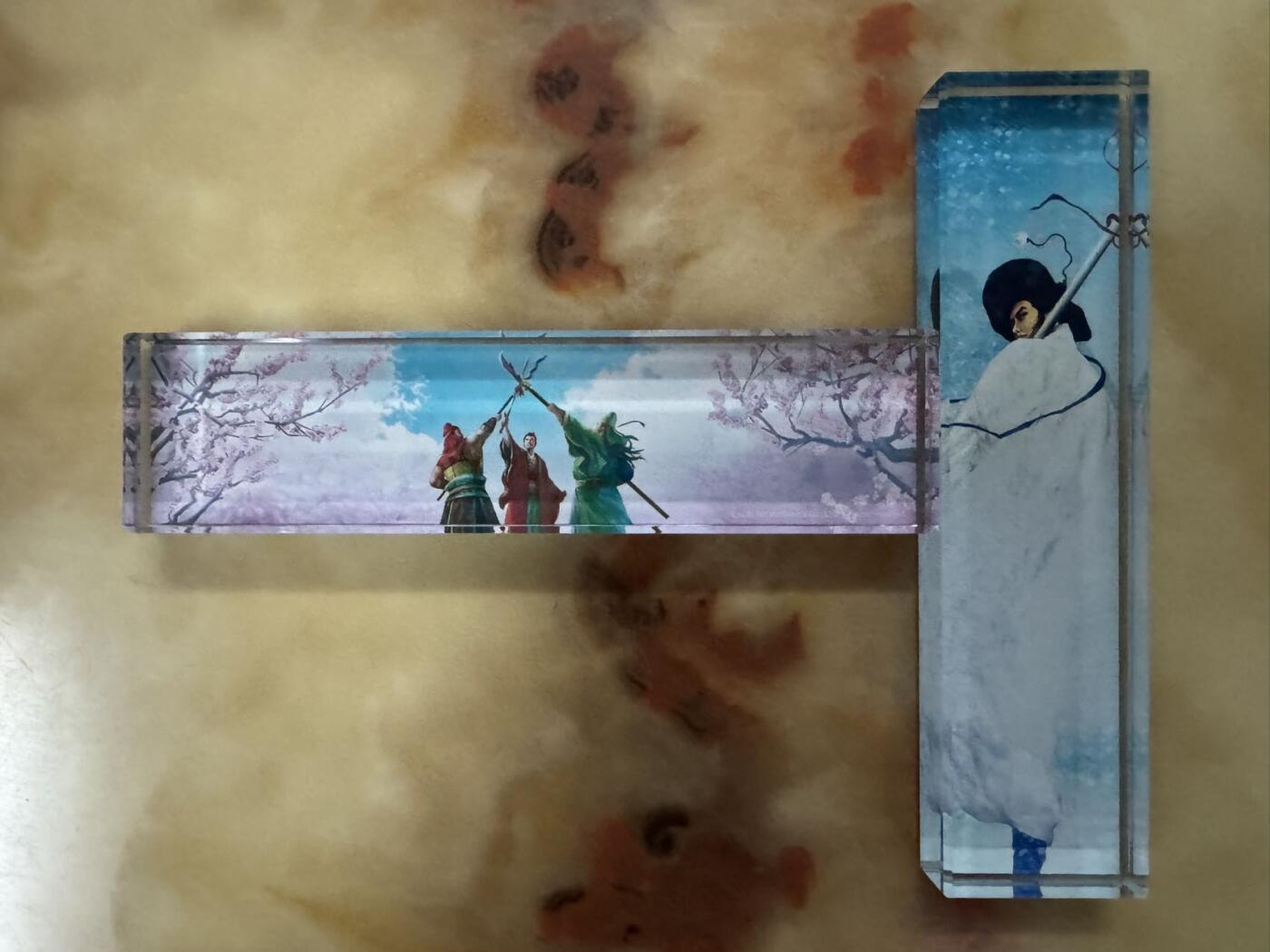 月落卡牌之特卡第4期-摩点众筹好货专场 桃园三结义+林冲   水晶镇纸一对