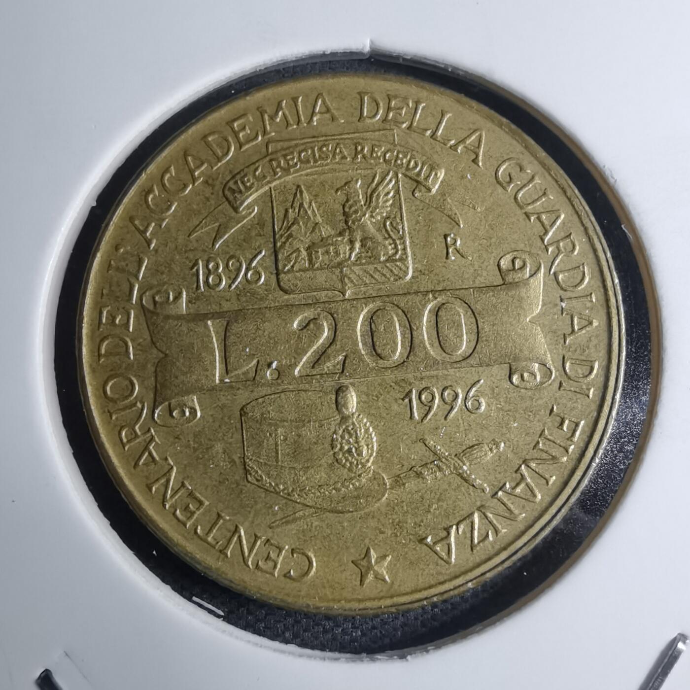 沼泽如烟--第945场 意大利1996年200里拉纪念币