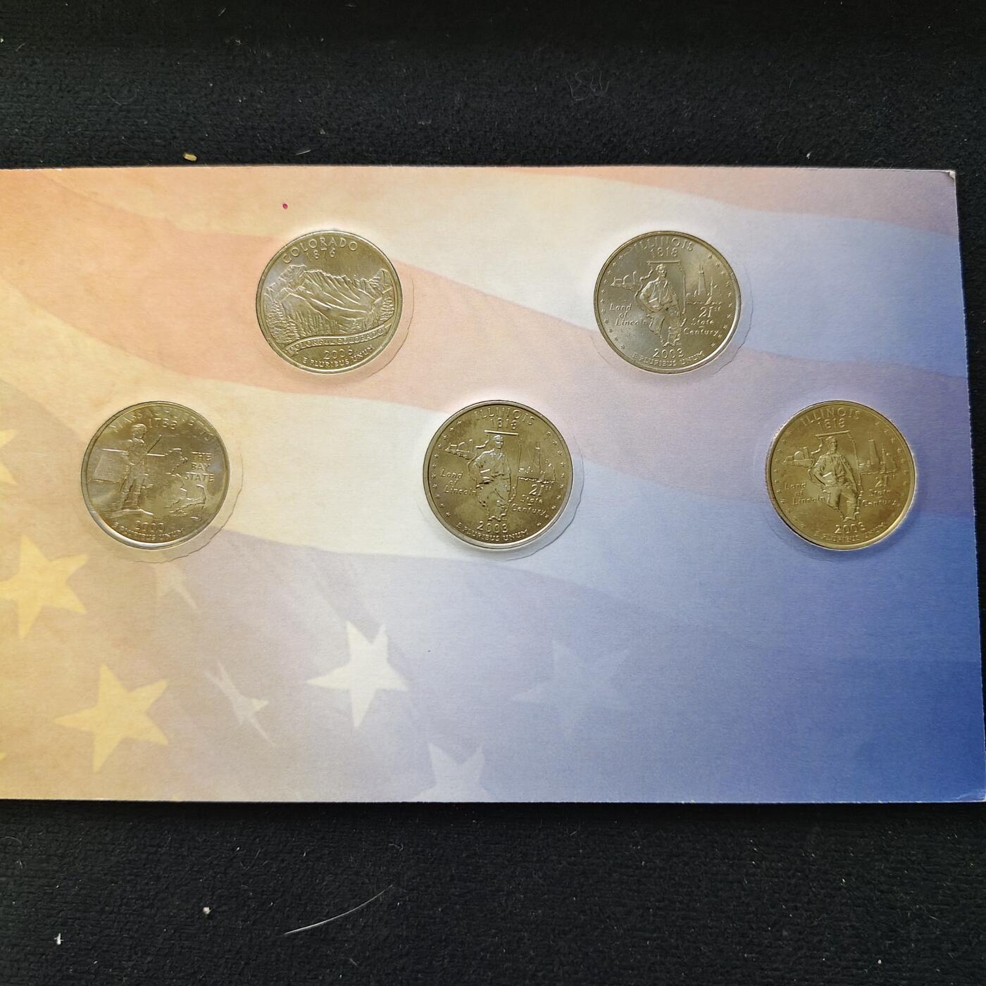 【全场包邮】纯粹捡漏拍489场（免费代拍第26场） 【收藏品】美国44任总统奥巴马通往白宫之路彩色覆盖原币5枚纪念套装-盒证全