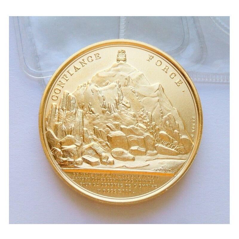 【艺术】法国艺术大章纪念1813年 拿破仑战争+雄鹰高浮雕精制大镀金章 40MM