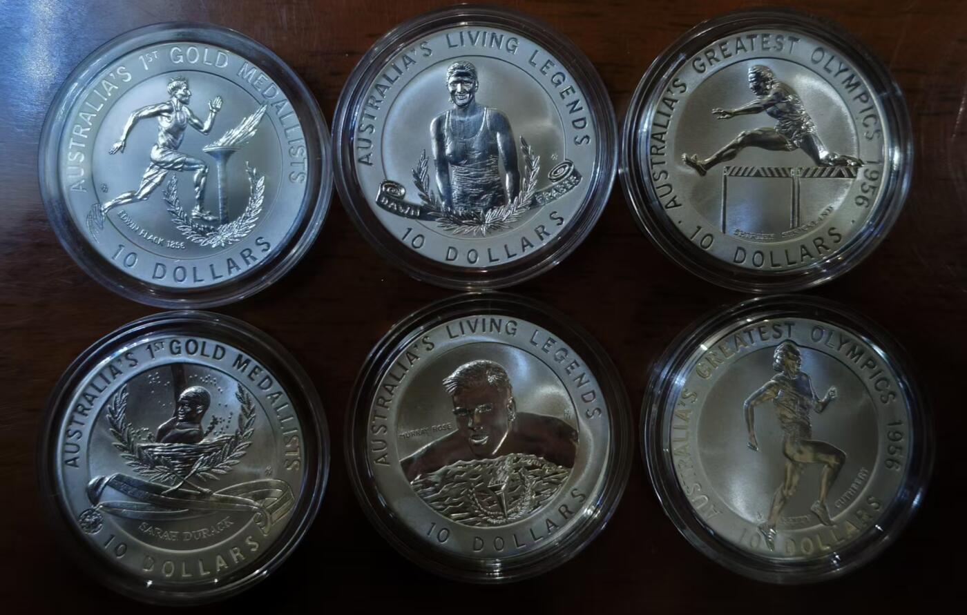 ❤️【币观天下】❤️ 第336期钱币拍卖- 2025.12.26周五晚上6点半场-长期征集拍品 澳大利亚1994--1996奥运会传奇人物系列银币套装6枚 都是在澳大利亚奥运史上留下浓墨重彩的风云人物 含纯银115.27克