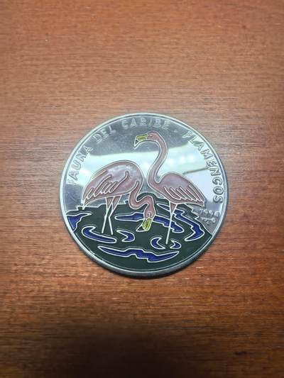 长老汇蛇年精选第八十七场拍卖 - 1994古巴珐琅质彩色火烈鸟10比索精制银币，20克999银