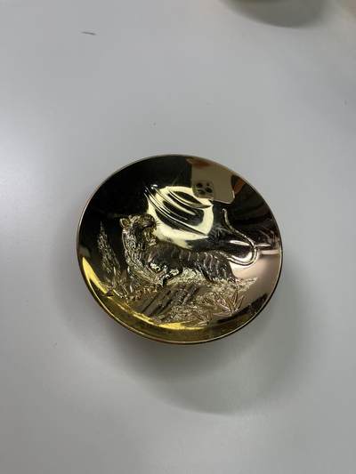 新时代收藏徽章红藏拍卖(第二十九场)  徽章纸品证书杂项 - 日本生肖虎镀24k金碗