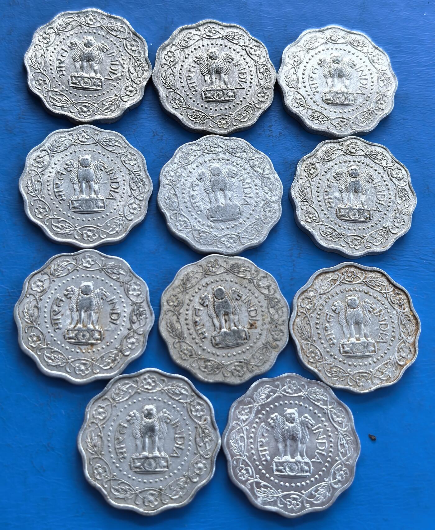 外国优质老铜币高银银币，周六九点倒数截拍，满百包邮，持续收拍 印度70年代10派沙11枚