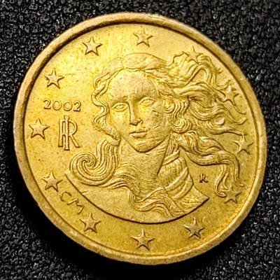 泉币菌-第154场-圣诞节专场 - 2002意大利金头女神10欧分黄铜硬币维纳斯的诞生