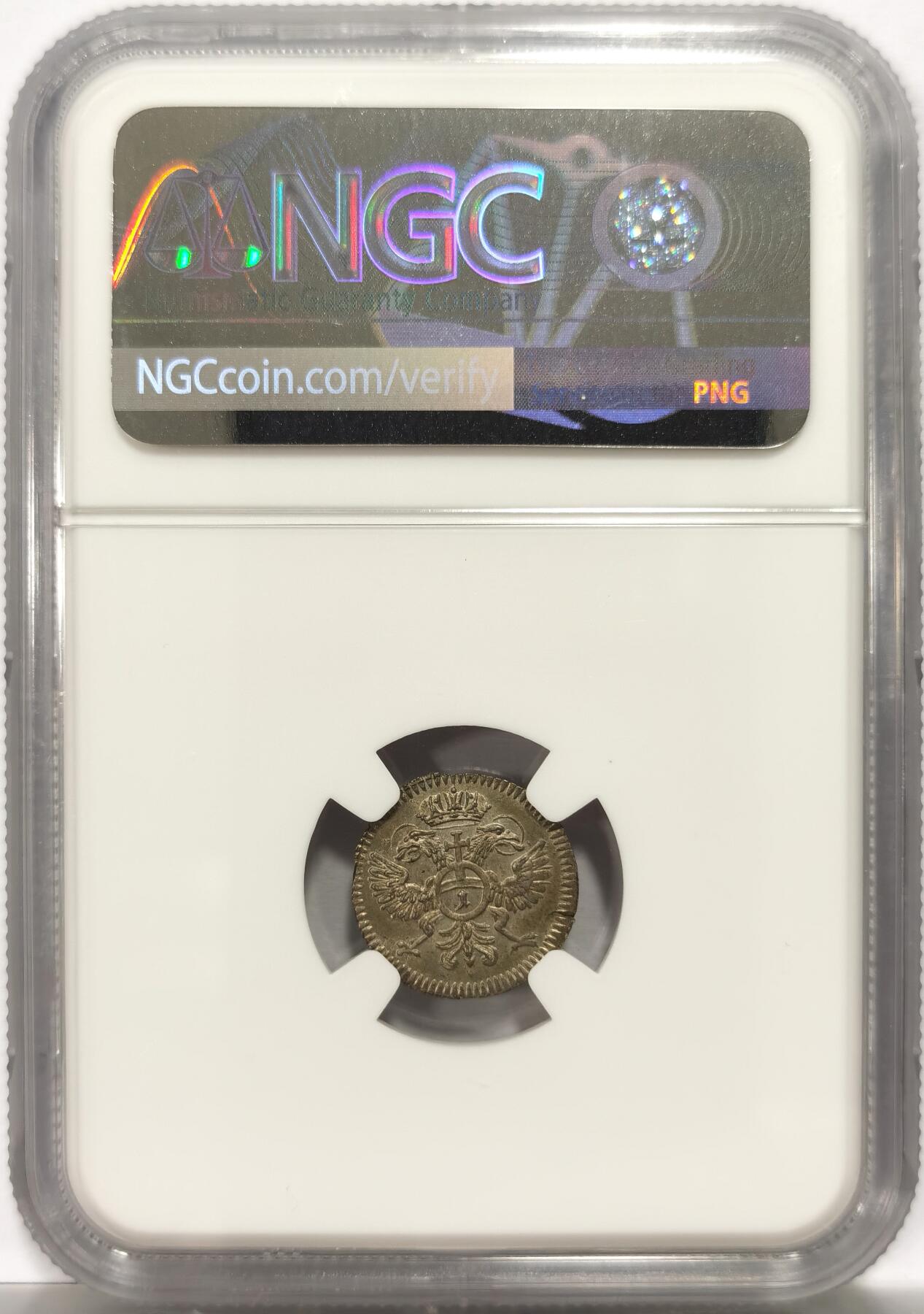 博洋堂世界钱币拍卖第154期（全场包邮） NGC MS64 德国雷根斯堡1776年双钥匙双头鹰1克鲁泽银币