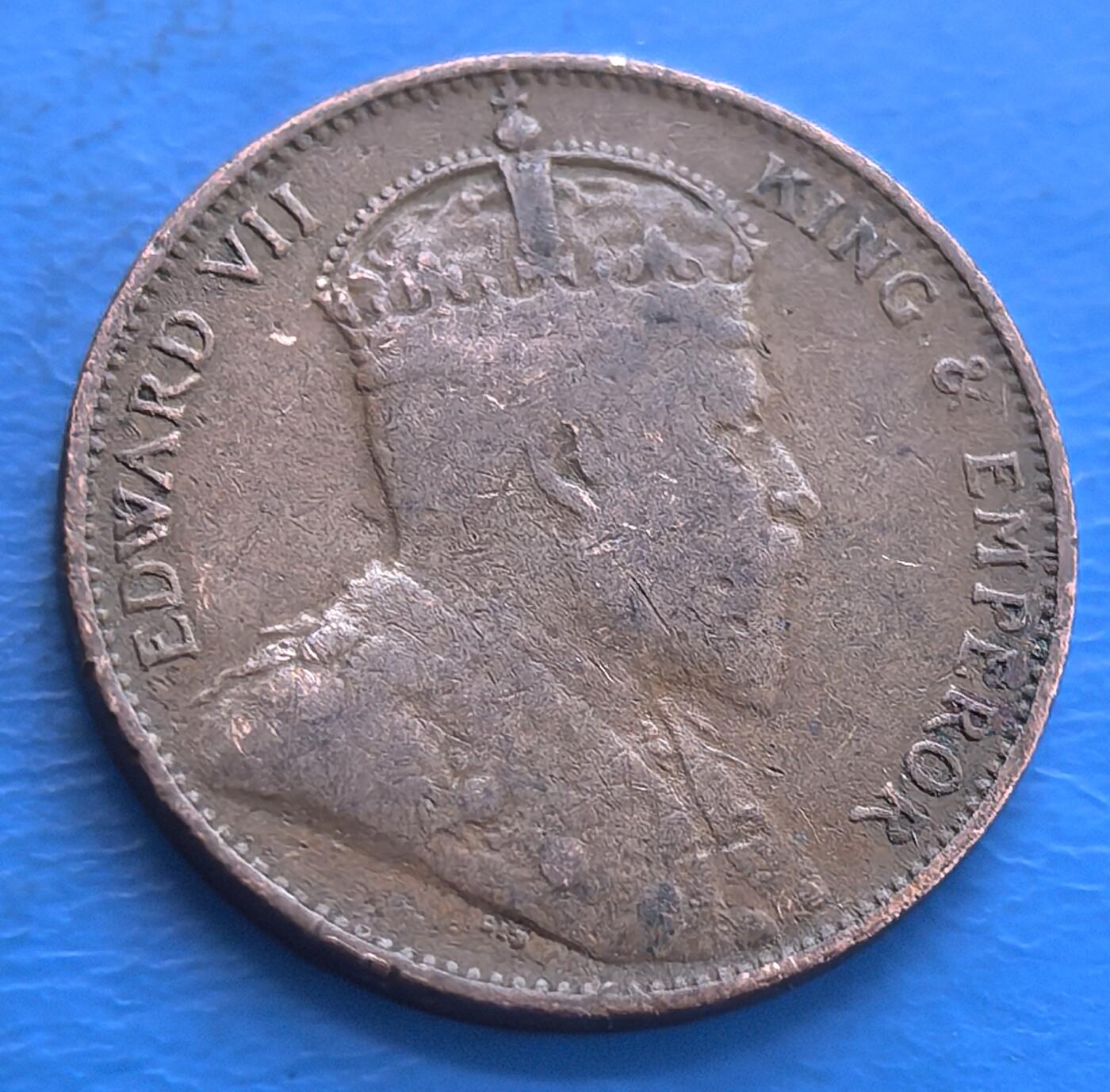 外国优质老铜币高银银币，周六九点倒数截拍，满百包邮，持续收拍 英属锡兰1908 年 1 分铜币，正面爱德华七世像，背镌棕榈树，见证殖民岁月，铜币包浆古朴，是殖民币收藏的地域特色标本 。