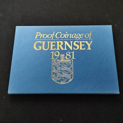 【全场包邮】纯粹捡漏拍489场（免费代拍第26场） - 根西1981年官方发行皇家厂经典信封装精制套币-含根西百合1镑精制币-盒证全-PS9