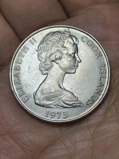 2025年第一百四十场(总第一百六十六场）外国好品散币场(免佣金) - 库克群岛1973年50分(伊丽莎白二世中年花冠)