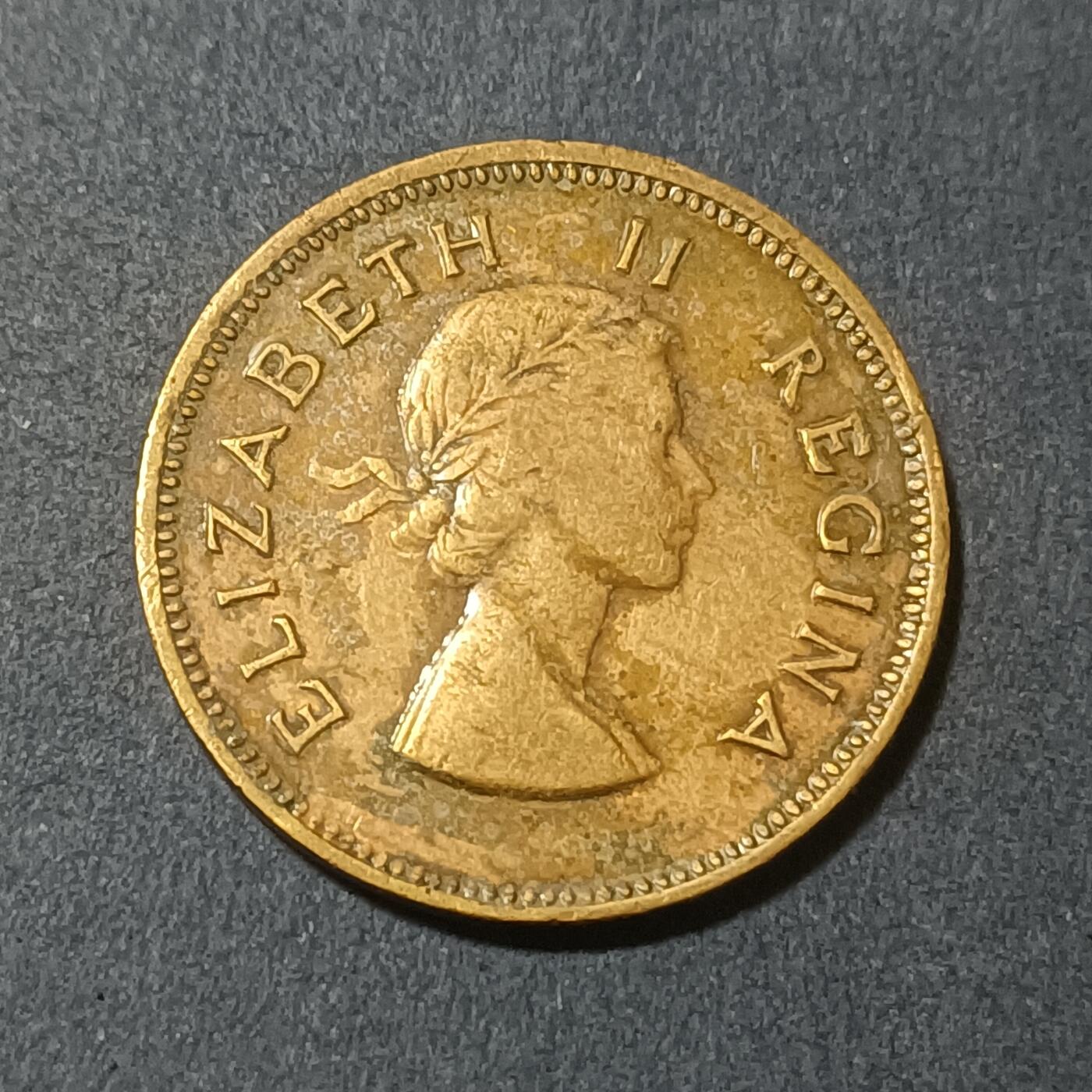 【游宝包邮场】蛇年第102期 英系国家硬币 南非-1/2便士 1953年