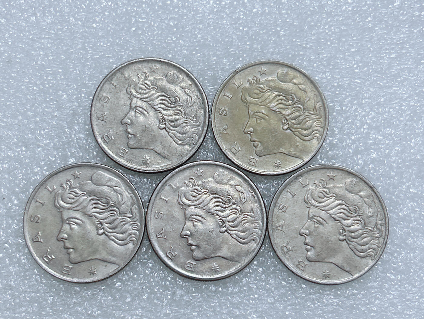 第一海外回流一元起拍收藏 散集专场  第282期 巴西1970年50分硬币 5枚