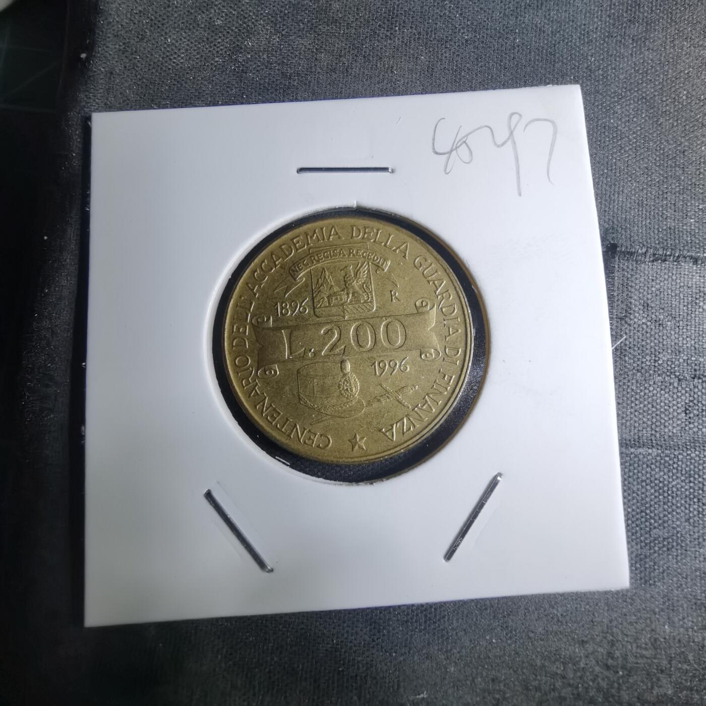 沼泽如烟--第945场 意大利1996年200里拉纪念币