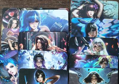 花开卡拍第53期（12月28号周日截拍，品控勿拍!!!拍品不寄存，运费5元，自制卡难免瑕疵，可能存在轻微撞角爆边等出厂瑕疵，品控介意勿拍！） - 1、墨卡文创 ACG同人艺术卡 12张 彩闪