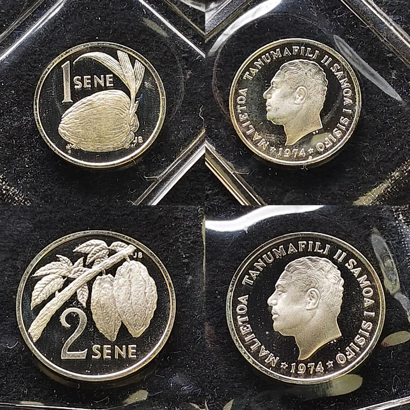 【全场包邮】纯粹捡漏拍489场（免费代拍第26场） 【少见】萨摩亚1974年官方全银精制7枚套币（含银69.024克，银价约1100元）-量5578