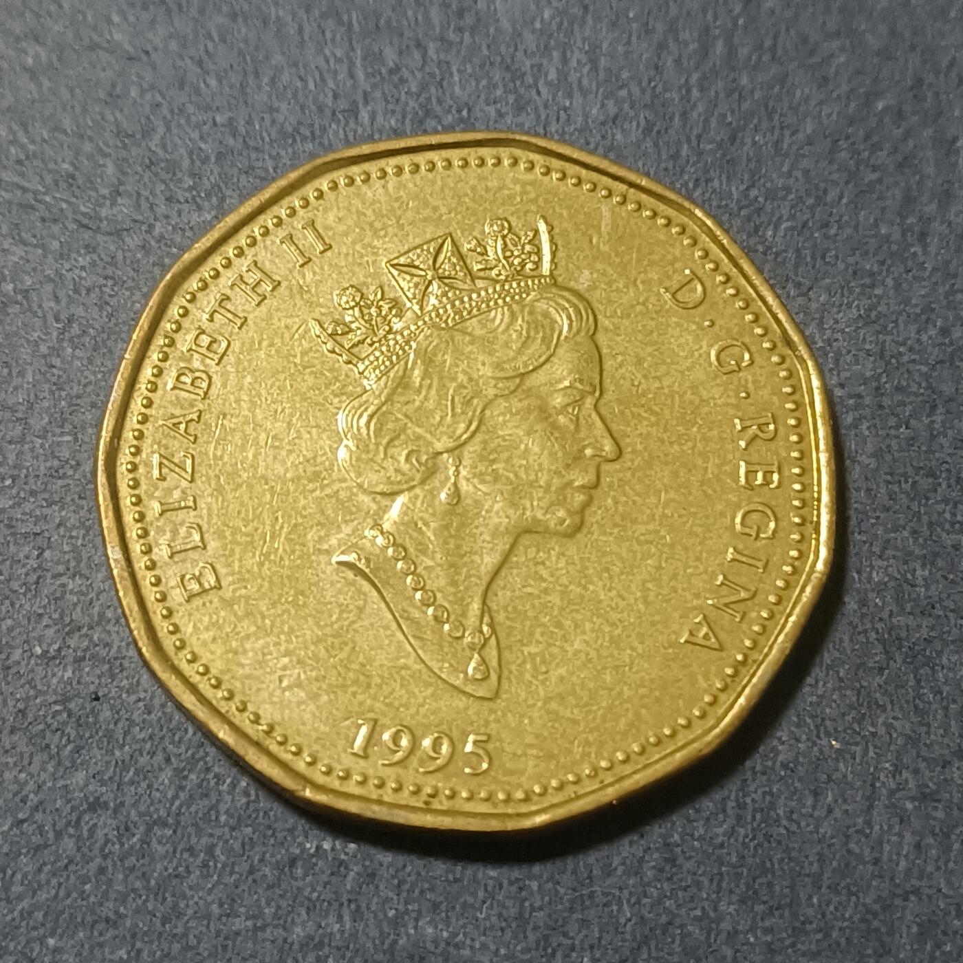 【游宝包邮场】蛇年第102期 英系国家硬币 加拿大-1元 1995年