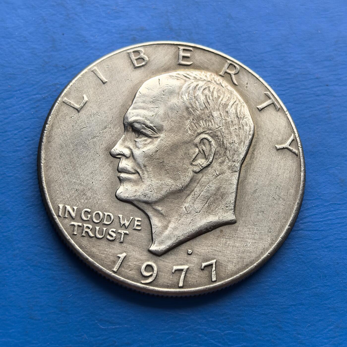 外国优质老铜币高银银币，周六九点倒数截拍，满百包邮，持续收拍 美国1977年大壹元