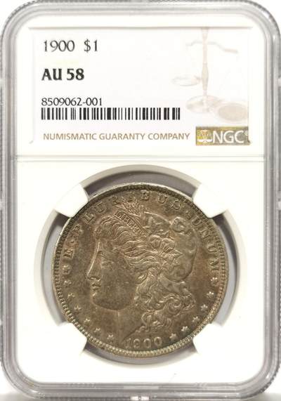 博洋堂世界钱币拍卖第154期（全场包邮） - NGC AU58 美国1900年摩根大银币，原味包浆状态舒适