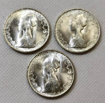 甄臻铺-世界币章拍卖（第45期）精品场拍品征集中，送拍享返佣金等优惠多多 - 3枚意大利帆船少女500里拉银币 卷拆BU极美品，细节见图