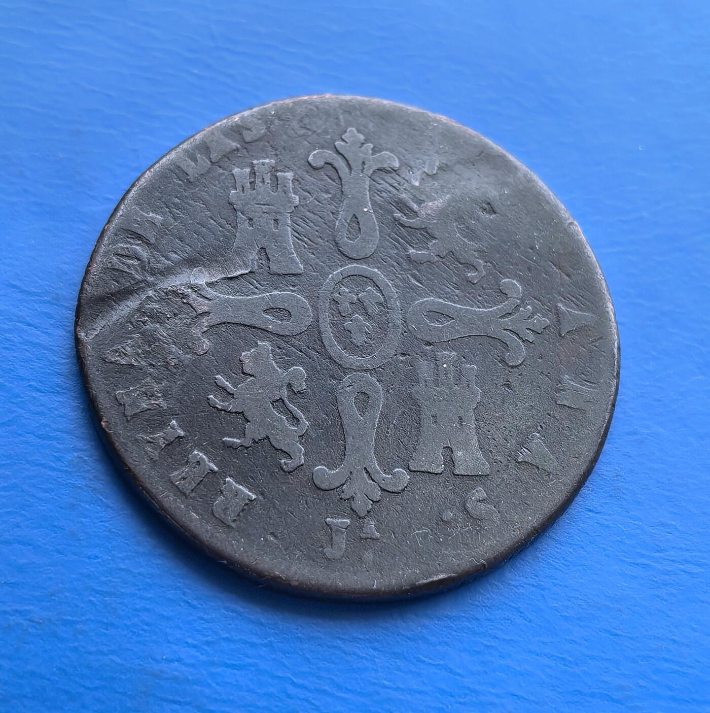 外国优质老铜币高银银币，周六九点倒数截拍，满百包邮，持续收拍 西班牙伊莎贝拉二世1844 年8M老铜币，见证波旁王朝复辟时期。正面女王像、背面纹章（城堡与狮子），凝萃王室符号与传统工艺。百年包浆显岁月痕迹.