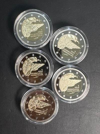 ❤️【币观天下】❤️ 第336期钱币拍卖- 2025.12.26周五晚上6点半场-长期征集拍品 - 德国2024年 联邦州2欧元精制纪念币第二组 梅前州 5厂标全