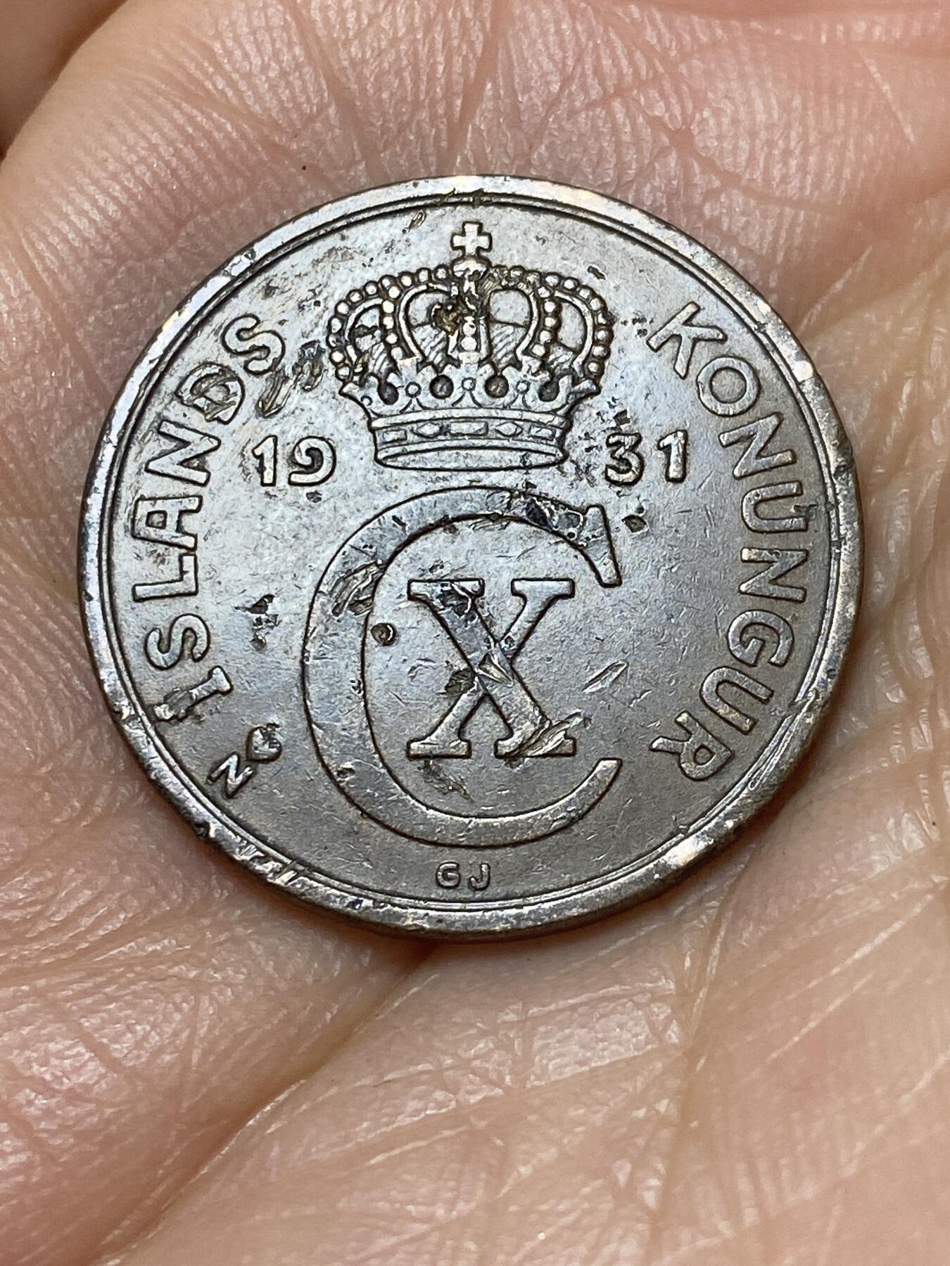 2025年第一百四十场(总第一百六十六场）外国好品散币场(免佣金) 丹属冰岛王国1931年5奥拉(克里斯蒂安十世时期，N–GJ版，关门年仅发行2年)