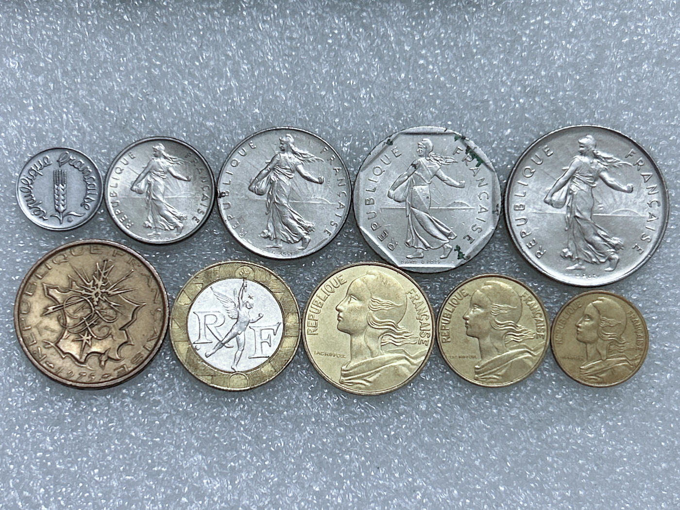 第一海外回流一元起拍收藏 散集专场  第282期 法国不同面值硬币 10枚