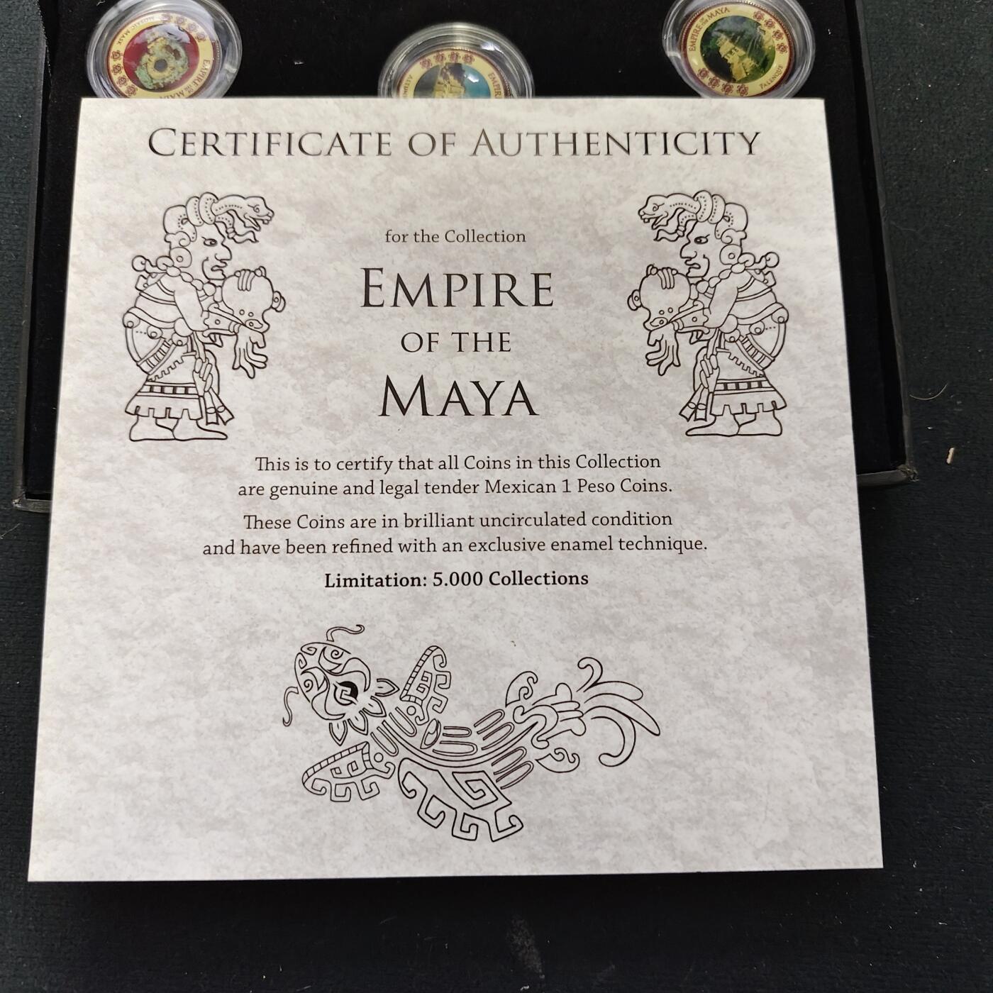 【全场包邮】纯粹捡漏拍489场（免费代拍第26场） 【收藏品】古代文明帝国系列玛雅帝国彩色覆盖原币10枚纪念套装-盒证全-量5000