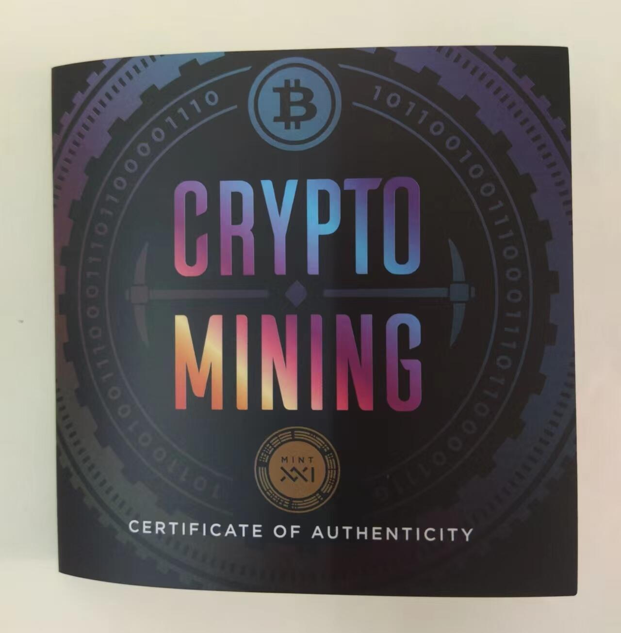 ❤️【币观天下】❤️ 第336期钱币拍卖- 2025.12.26周五晚上6点半场-长期征集拍品 纽埃2021，“(0,1 二进制)加密数字货币采矿” , 50克加大(直径达50mm)、高浮雕、仿古、镀金银币. 盒证全. 新颖创新银币.国外原售价310+美元