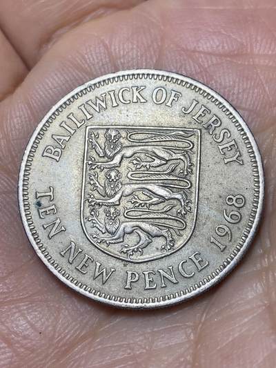 2025年第一百四十场(总第一百六十六场）外国好品散币场(免佣金) - 英属泽西岛🇯🇪1968年10新便士(伊丽莎白二世中年花冠，十进制第一版)