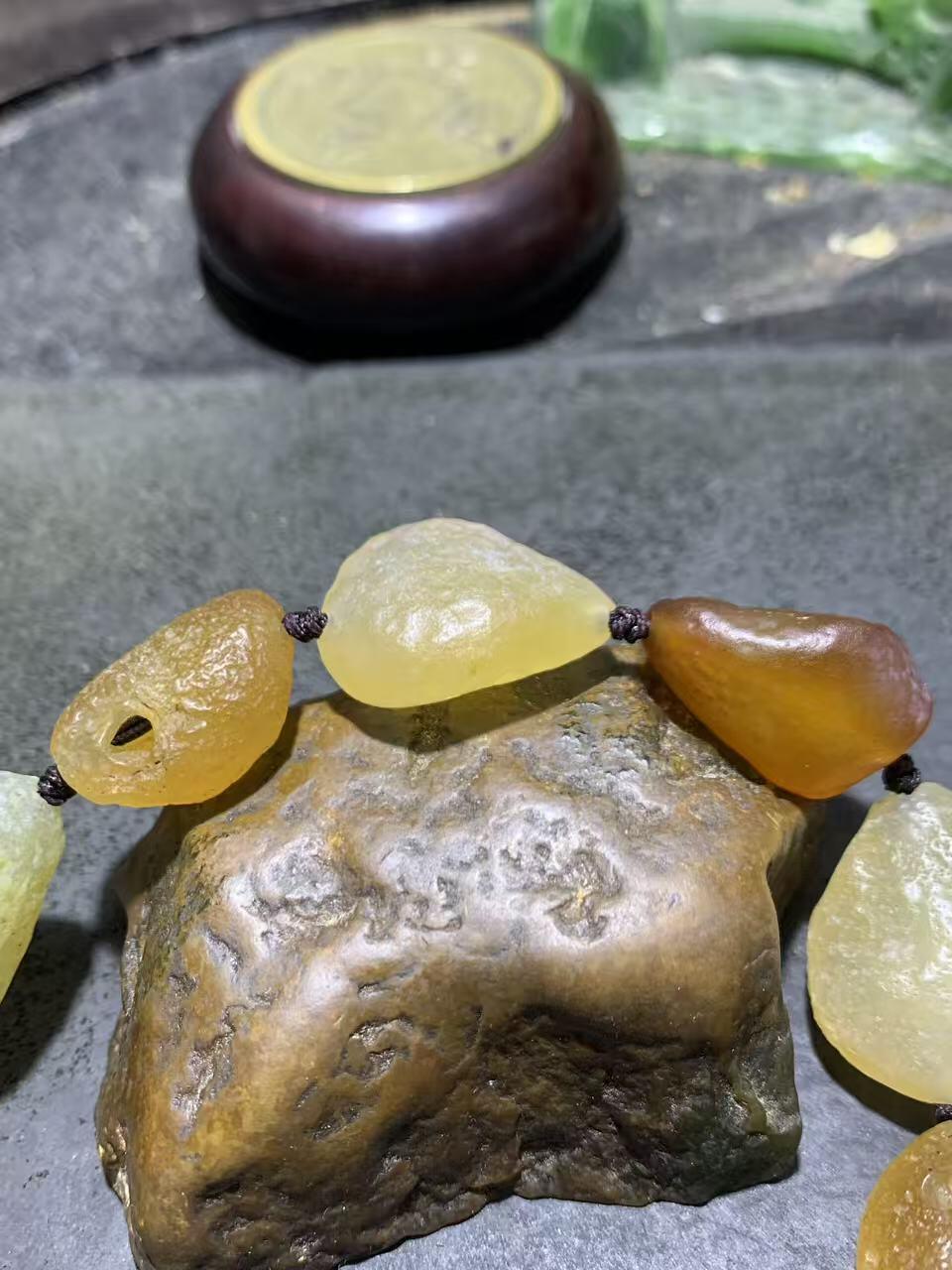 放一条福利！精美天然戈壁阿拉善玛瑙大颗粒原石编织手串一条