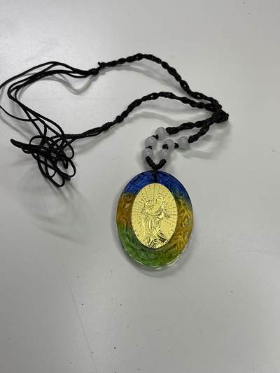 新时代收藏徽章红藏拍卖(第二十九场)  徽章纸品证书杂项 - 三色琉璃送子观音挂坠